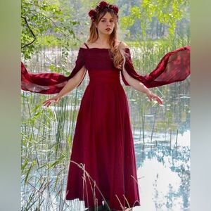 Holy Clothing Red Demeter Renaissance Faire Dress